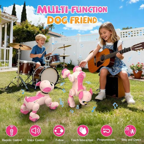 Anysun Robot Dog للأطفال، كلب يعمل بالتحكم عن بعد مع تفاعل صوتي ولمسي، روبوت للكلاب قابل للبرمجة، يغني، يرقص، يتحدث، لعبة روبوت ذكية للكلب هدية للأولاد والبنات in Saudi Arabia