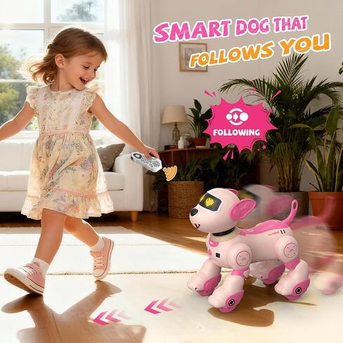 Anysun Robot Dog للأطفال، كلب يعمل بالتحكم عن بعد مع تفاعل صوتي ولمسي، روبوت للكلاب قابل للبرمجة، يغني، يرقص، يتحدث، لعبة روبوت ذكية للكلب هدية للأولاد والبنات in Saudi Arabia