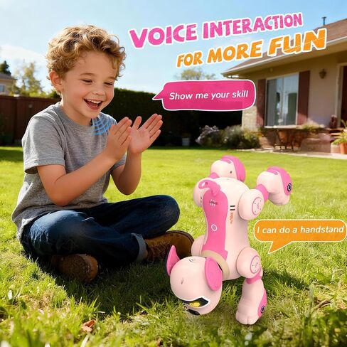 Anysun Robot Dog للأطفال، كلب يعمل بالتحكم عن بعد مع تفاعل صوتي ولمسي، روبوت للكلاب قابل للبرمجة، يغني، يرقص، يتحدث، لعبة روبوت ذكية للكلب هدية للأولاد والبنات in Saudi Arabia