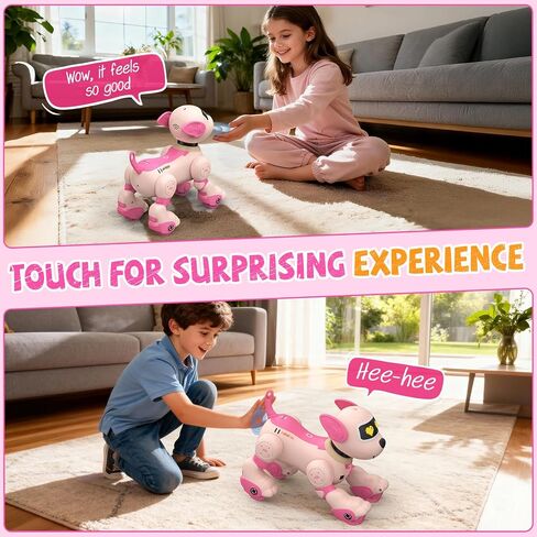 Anysun Robot Dog للأطفال، كلب يعمل بالتحكم عن بعد مع تفاعل صوتي ولمسي، روبوت للكلاب قابل للبرمجة، يغني، يرقص، يتحدث، لعبة روبوت ذكية للكلب هدية للأولاد والبنات in Saudi Arabia