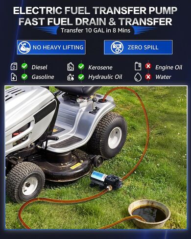 Gasoline Transfer Pump 12V, Electric Fuel Pump for Gas, Diesel, Kerosene, 3.4 GPM High Flow Gas Safe Transfer Pumps for 10 Gal Can, Fast Fuel Drain & Transfer for Trucks, Tractors, Mower, Boats in Saudi Arabia