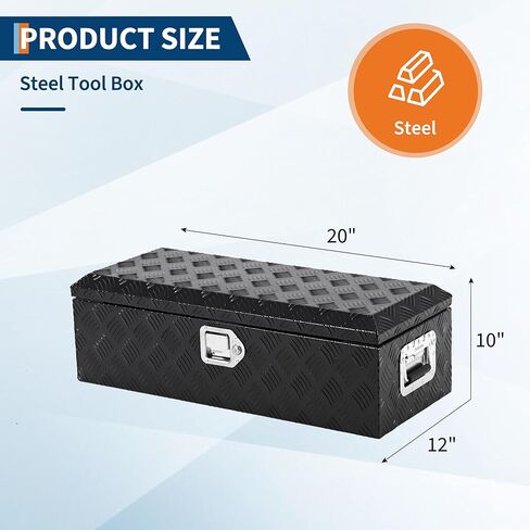 48 Inch Heavy Duty Aluminum Stripes Plated Tool Box Pick Up Truck Bed RV Trailer Toolbox Waterproof Storage Organizer with Side Handle, Lock and Keys in Kuwait