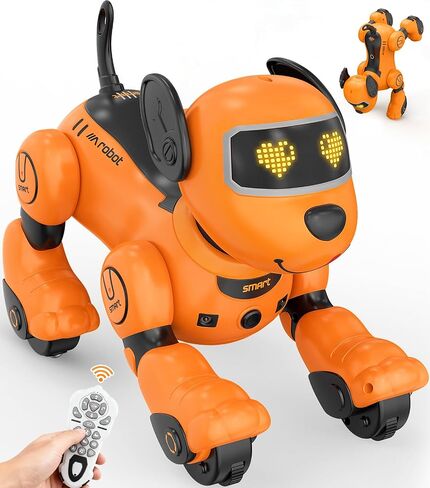 Anysun Robot Dog للأطفال، كلب يعمل بالتحكم عن بعد مع تفاعل صوتي ولمسي، روبوت للكلاب قابل للبرمجة، يغني، يرقص، يتحدث، لعبة روبوت ذكية للكلب هدية للأولاد والبنات in Saudi Arabia