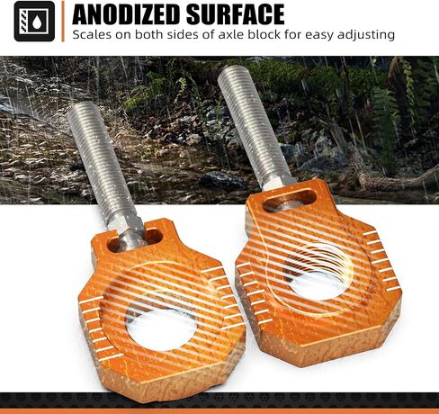 NICECNC Motorcycle Rear Axle Blocks Chain Adjuster Aluminum Compatible with KTM 85 SX 2003-2014 125-530 SX/SX-F/XC/XC-F 2000-2012 125-530 EXC/EXC-F/XC-W/XCF-W 2000-2023,See Fitment in Saudi Arabia