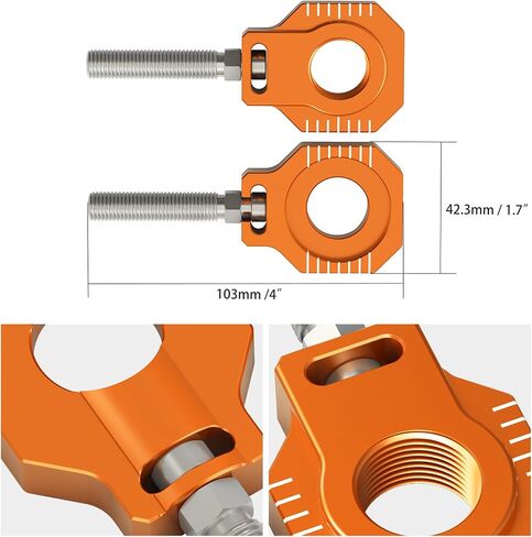 NICECNC Motorcycle Rear Axle Blocks Chain Adjuster Aluminum Compatible with KTM 85 SX 2003-2014 125-530 SX/SX-F/XC/XC-F 2000-2012 125-530 EXC/EXC-F/XC-W/XCF-W 2000-2023,See Fitment in Saudi Arabia