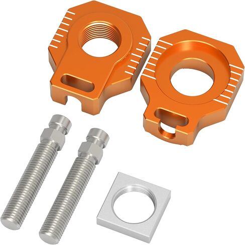 NICECNC Motorcycle Rear Axle Blocks Chain Adjuster Aluminum Compatible with KTM 85 SX 2003-2014 125-530 SX/SX-F/XC/XC-F 2000-2012 125-530 EXC/EXC-F/XC-W/XCF-W 2000-2023,See Fitment in Saudi Arabia