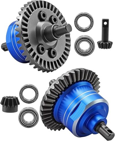 37T/13T 1/10 Front Rear Differential Upgrades Diff with Bearing Fit for Traxxas Slash Rustler Stampede Hoss 4X4 VXL Ford F-150 1/10 4X4 RC Cars Replace 5381 6882 5379, Blue in Saudi Arabia