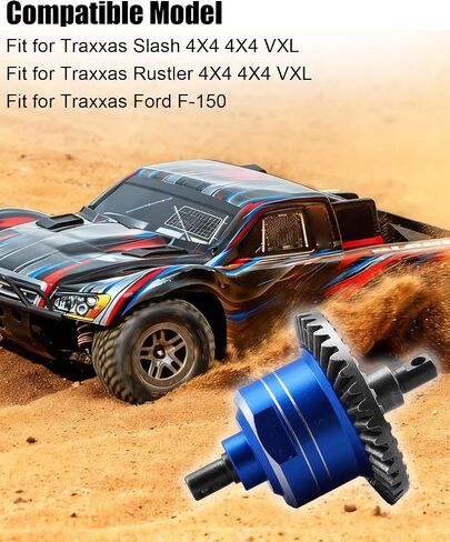 37T/13T 1/10 Front Rear Differential Upgrades Diff with Bearing Fit for Traxxas Slash Rustler Stampede Hoss 4X4 VXL Ford F-150 1/10 4X4 RC Cars Replace 5381 6882 5379, Blue in Saudi Arabia