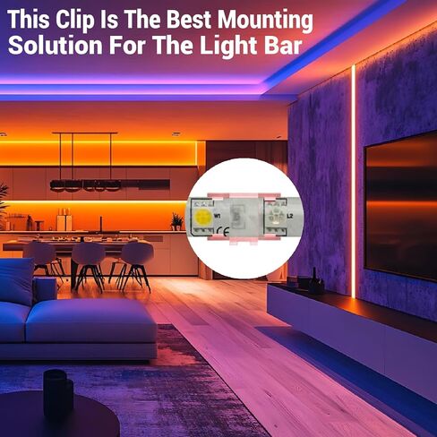 100PCS Mounting Clips for LED Strip Lights with Self-Adhesive Tape + Screws-Light Clips, Ideal Mounting Brackets for 0.47inch/12mm Both Indoor Strip Light and Outdoor Waterproof Light Strips in Saudi Arabia