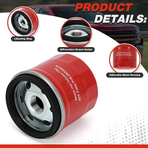 PTNHZ Transmission Filter Kit Compatible With 6.6L Duramax Diesel 2001-2010 Allison 1000 2000 Series Transmissions Internal Shallow Filter (29537965) & External Spin On Filter (29539579) in Saudi Arabia