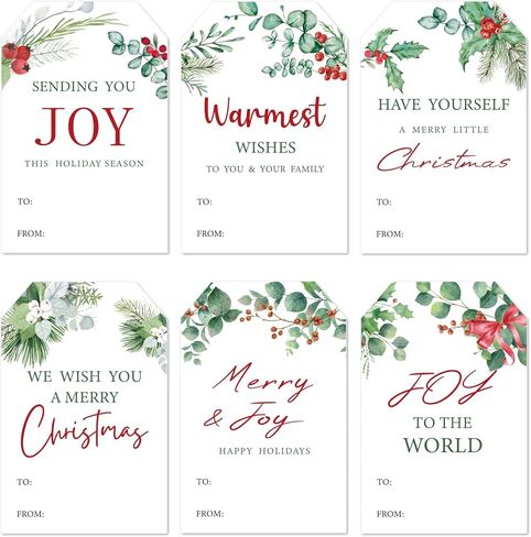 150Pcs Christmas Gift Tags Stickers, 2"x3" Christmas Name Tags to from Labels Stickers for Gifting Wrapping（Botanical Style） in Saudi Arabia