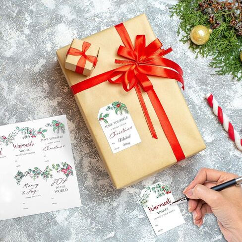 150Pcs Christmas Gift Tags Stickers, 2"x3" Christmas Name Tags to from Labels Stickers for Gifting Wrapping（Botanical Style） in Saudi Arabia
