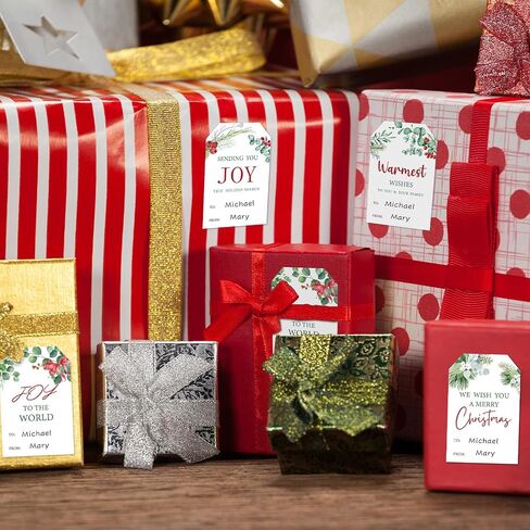 150Pcs Christmas Gift Tags Stickers, 2"x3" Christmas Name Tags to from Labels Stickers for Gifting Wrapping（Botanical Style） in Saudi Arabia