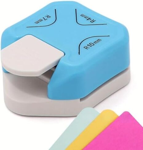 3 In1 Mini Corner Trimmer Corner Durable Rounder Punch R4/R7/R10mm Round Corner Trimmer DIY Paper Cutter Card Scrapbooking Punch（Blue） in Saudi Arabia