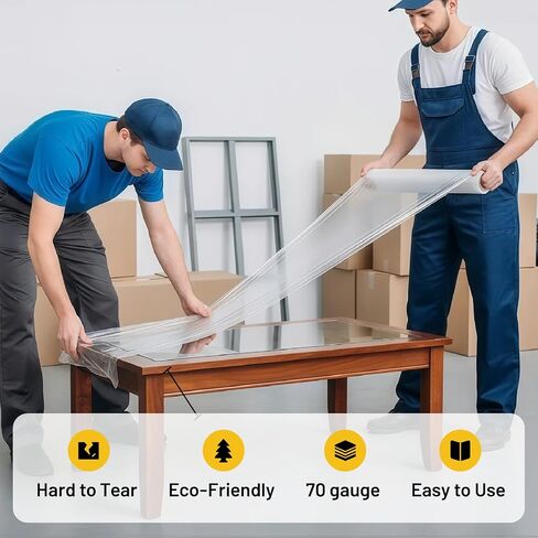 NorthSky Plastic Wrap Stretch Film - Industrial Strength up to 700% Stretch 20 Microns Clear Durable Adhering Packing Moving Heavy Duty Shrink Film Box of 4 (70 Gauge, 18'' x 1500’) in Saudi Arabia