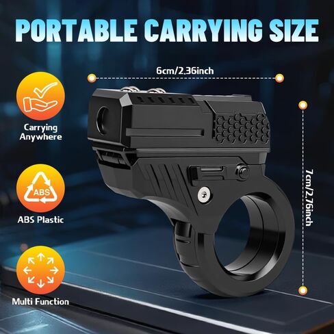 3D Fidget Slider Gun Toy for Kids Adults, Fidget Ring Pistol, Plastic 5 in 1 EDC Fidget Spinner Desk Toy for Stress Relief, Finger Hand Roller Gifts for Office Classroom Boys Men in Saudi Arabia