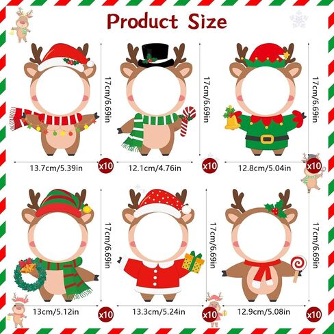 60 مجموعة من قطع ورق الرنة لعيد الميلاد DIY، قطع ورقية للوحة إعلانات عيد الميلاد، قطع غزال عيد الميلاد، زينة كرتونية لعيد الميلاد، عطلات المهرجانات، لوازم DIY، صور حرفية، ديكور منزلي للفصول الدراسية in Kuwait