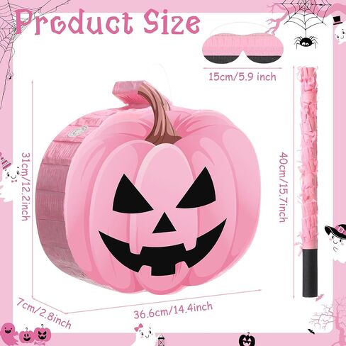 Aoriher Halloween Ghost Pinata Ghost Pinata with Stick Blindfold and Confetti Set White Ghost Pinata Halloween Mexican Pinatas for Halloween Birthday Party Game Supplies Decoration in Saudi Arabia