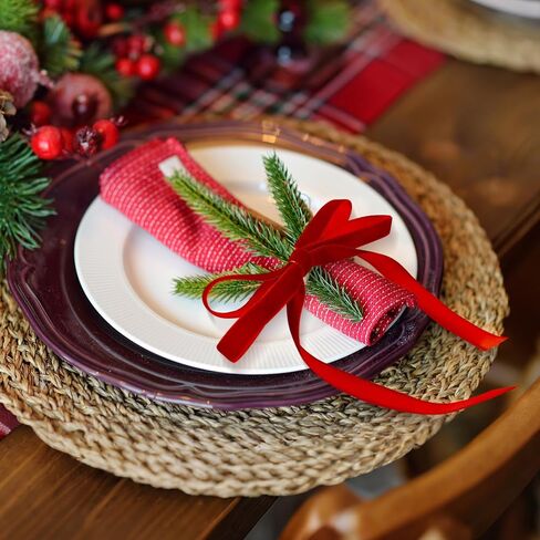 40 Yards Red Velvet Ribbon 3/8 Inch for Gift Wrapping, Christmas Tree Bows Door Garland Decor Vintage Wreath Bow Making in Saudi Arabia