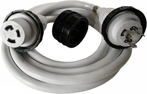 حبال Amp Up Marine & RV 125 فولت 30 أمبير × 50 بوصة سلك تمديد قارب الطاقة البحري، 50 قدم - 21315 in Saudi Arabia