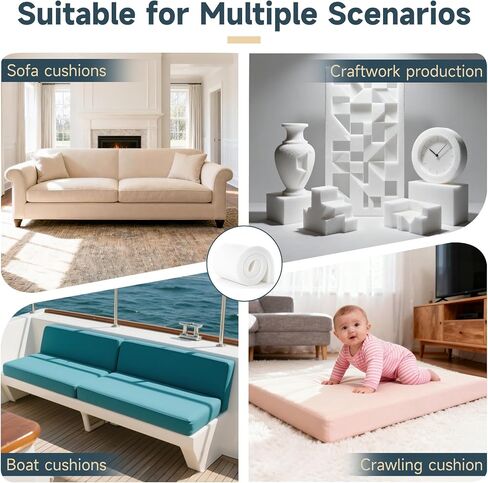 Upholstery Foam 2" Height x 24 Width X 72 Length, High Density Foam Padding and DIY Craft Projects in Saudi Arabia