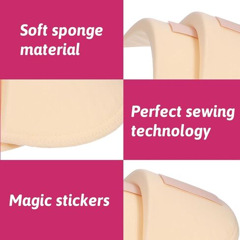 4 Pairs Shoulder Pads for Womens Clothing 15mm Thick Foam Shoulder Pad Breathable Sponge Pads for Sloping High Low Shoulders Suit, White & Skin Color in Saudi Arabia