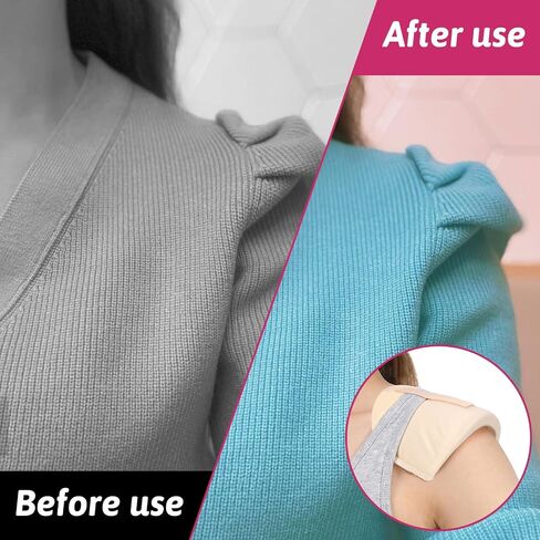 4 Pairs Shoulder Pads for Womens Clothing 15mm Thick Foam Shoulder Pad Breathable Sponge Pads for Sloping High Low Shoulders Suit, White & Skin Color in Saudi Arabia