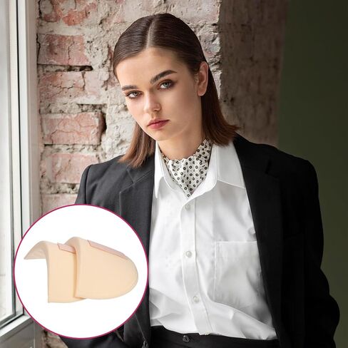 4 Pairs Shoulder Pads for Womens Clothing 15mm Thick Foam Shoulder Pad Breathable Sponge Pads for Sloping High Low Shoulders Suit, White & Skin Color in Saudi Arabia