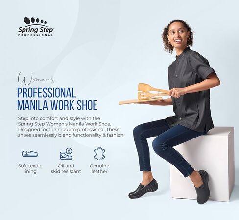 Spring Step Professional Women's Manila-Boreal Uniform Dress Shoe, Blue, 9 in Saudi Arabia