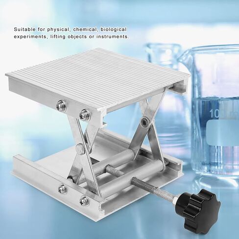 100x100mm Aluminum Alloy Manual Fine Adjustment Laboratory Lifting Table, Equipment, Heavy Duty Lifting Stand Rack for Physics Chemistry Biology Experiments in Saudi Arabia