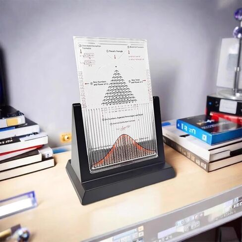 Desk Galton Board, Probability Demonstration Model, with Bell Curve Inspire Curiosity and Enhance Learning,Providing Visual Representation Design, Physics Lab Teaching Tool(Size:16x12cm,Color:Black) in Saudi Arabia