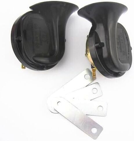 Black Loud Dual-tone Snail Universal Electric Horn 12V 110 dB Car Truck Auto Set in Saudi Arabia