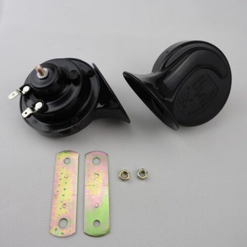 Black Loud Dual-tone Snail Universal Electric Horn 12V 110 dB Car Truck Auto Set in Saudi Arabia