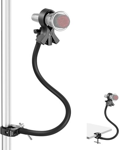 NEEWER BASICS Mic Stand Phone Holder with Flexible Arm, 360° Ball Head Boom Arm Microphone Floor Music Stand Cell Phone Mount Compatible with iPhone Android Samsung Video Recording, MS009 in Kuwait