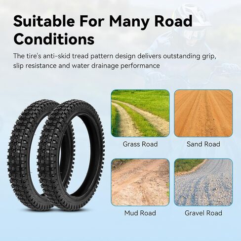 16x2.4 64-305 Front Tire and Inner Tube Set Replacement for Razor MX650 MX500 SX500 Mcgrath Dirt Rocket Bike, 16 inch Bike Tire for Kids Bicycles Heavy Duty EcoSmart Metro E-Scooter in Saudi Arabia