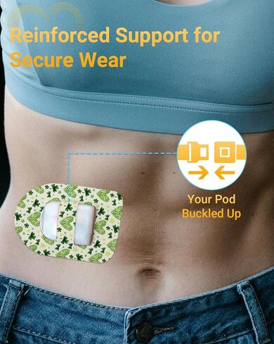 40-Pack Waterproof Omnipod Adhesive Patches with Stretchable Strap, Optimized Split Backing for Easy Use, Breathable, Medical Adhesive (Blk) in Saudi Arabia