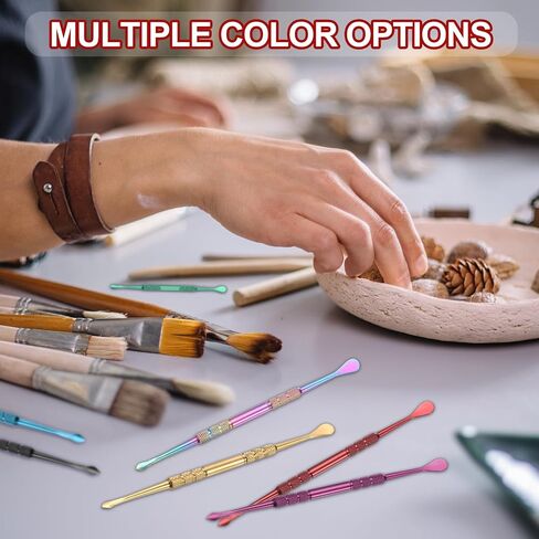 MECCANIXITY 3 Pcs Wax Carving Tools Stainless Steel 4.6 Inch Double-Headed Wax Carving Sculpting Tools for Modeling Sculpting Shaping, Blue in Saudi Arabia