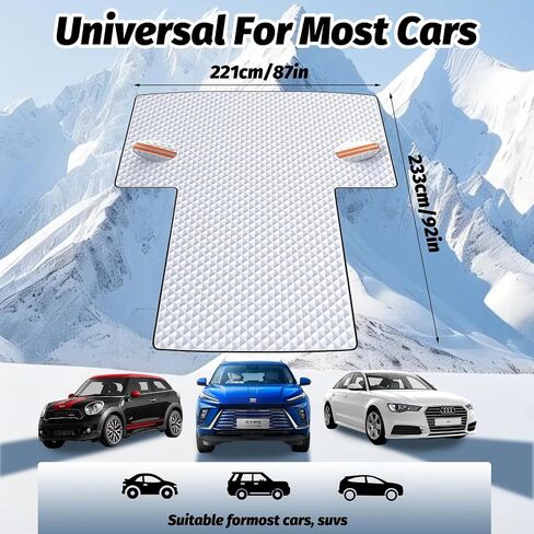 Windshield Cover for Ice and Snow, Windshield Snow Cover, Car Windshield Cover, 600D Waterproof Heavy Duty Universal for Most Cars SUVs Vans Truck (90 x 98 Inch) in Saudi Arabia