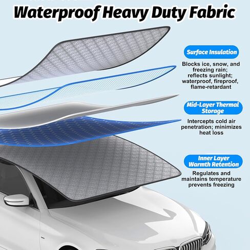 Windshield Cover for Ice and Snow, Windshield Snow Cover, Car Windshield Cover, 600D Waterproof Heavy Duty Universal for Most Cars SUVs Vans Truck (90 x 98 Inch) in Saudi Arabia