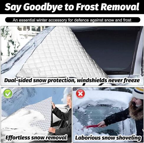 Windshield Cover for Ice and Snow, Windshield Snow Cover, Car Windshield Cover, 600D Waterproof Heavy Duty Universal for Most Cars SUVs Vans Truck (90 x 98 Inch) in Saudi Arabia