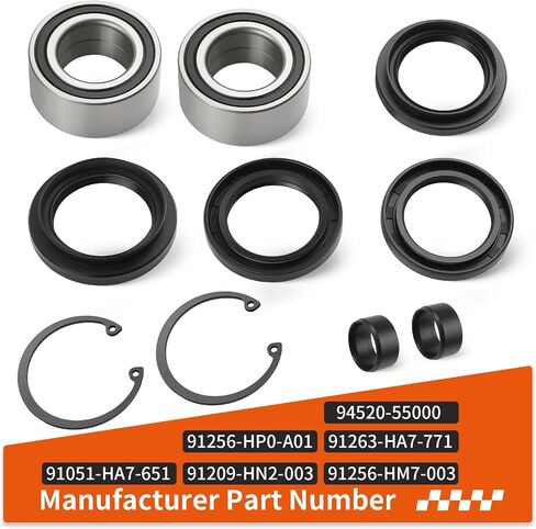 For Honda Foreman Rubicon 400 450 500 680 650 TRX450 TRX500 TRX680 Compatible Front Wheel Bearings Seals w/Circlip kit 1995-2014 in Saudi Arabia