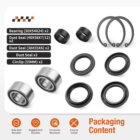 For Honda Foreman Rubicon 400 450 500 680 650 TRX450 TRX500 TRX680 Compatible Front Wheel Bearings Seals w/Circlip kit 1995-2014 in Saudi Arabia