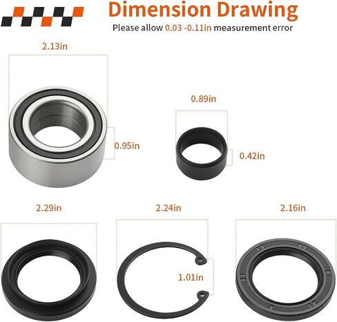 For Honda Foreman Rubicon 400 450 500 680 650 TRX450 TRX500 TRX680 Compatible Front Wheel Bearings Seals w/Circlip kit 1995-2014 in Saudi Arabia
