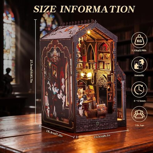 Booknooks kit for Adults - Art Studio Book Nook Kit | Miniature Artist Atelier 3D Puzzle | Vintage Oil Painting Bookshelf Decor with LED | Unique Creative Gifts for Art Lovers (Gray) in Saudi Arabia