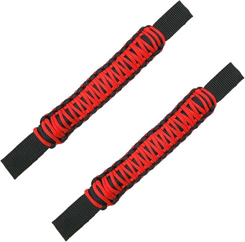 2PCS Car Headrest Grab Handles, Heavy-Duty Roll Bar Paracord Grip Handles, Nylon Hand-Woven Vehicle Inner Handle Accessories for Cars SUVs Trucks Pickups (Black) in Saudi Arabia