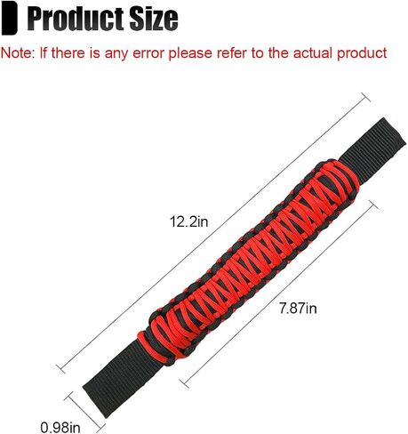 2PCS Car Headrest Grab Handles, Heavy-Duty Roll Bar Paracord Grip Handles, Nylon Hand-Woven Vehicle Inner Handle Accessories for Cars SUVs Trucks Pickups (Black) in Saudi Arabia