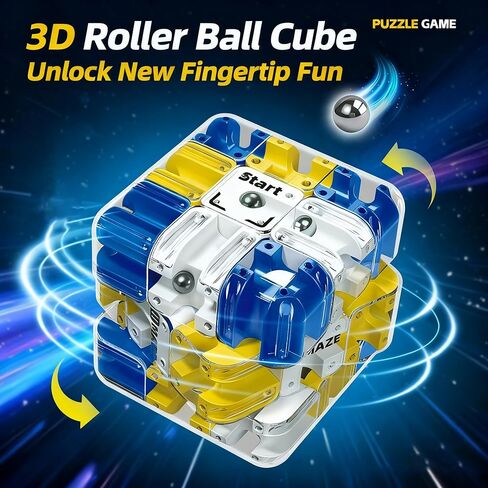 Rubik Race Game Large 3D Labyrinth Cube Puzzle, 3D Puzzles Maze Cube Ball Puzzle, Color-Match Game, Education Sensory Toys Spatial Awareness Brain Training Toy for Stress Relief for Adults Teens(1PC) in Saudi Arabia