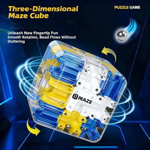 Rubik Race Game Large 3D Labyrinth Cube Puzzle, 3D Puzzles Maze Cube Ball Puzzle, Color-Match Game, Education Sensory Toys Spatial Awareness Brain Training Toy for Stress Relief for Adults Teens(1PC) in Saudi Arabia