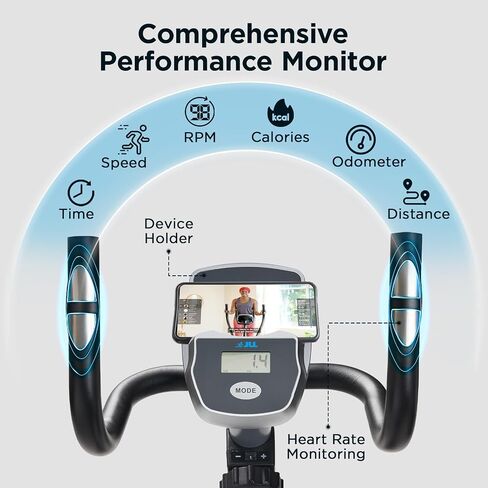 JLL Smart Cross Trainer Recumbent Exercise Bike with Arm Exercisers, 8-Level Magnetic Resistance Stationary Machine, LCD, Bluetooth Fit App, Home Workout Cardio Equipment, Seniors & Adults in Saudi Arabia