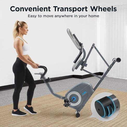 JLL Smart Cross Trainer Recumbent Exercise Bike with Arm Exercisers, 8-Level Magnetic Resistance Stationary Machine, LCD, Bluetooth Fit App, Home Workout Cardio Equipment, Seniors & Adults in Saudi Arabia
